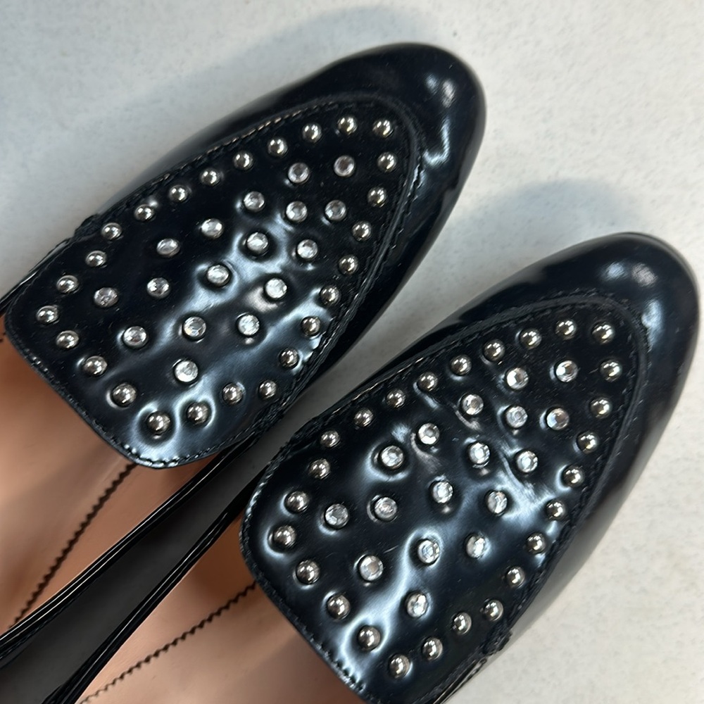 studded leather loafers